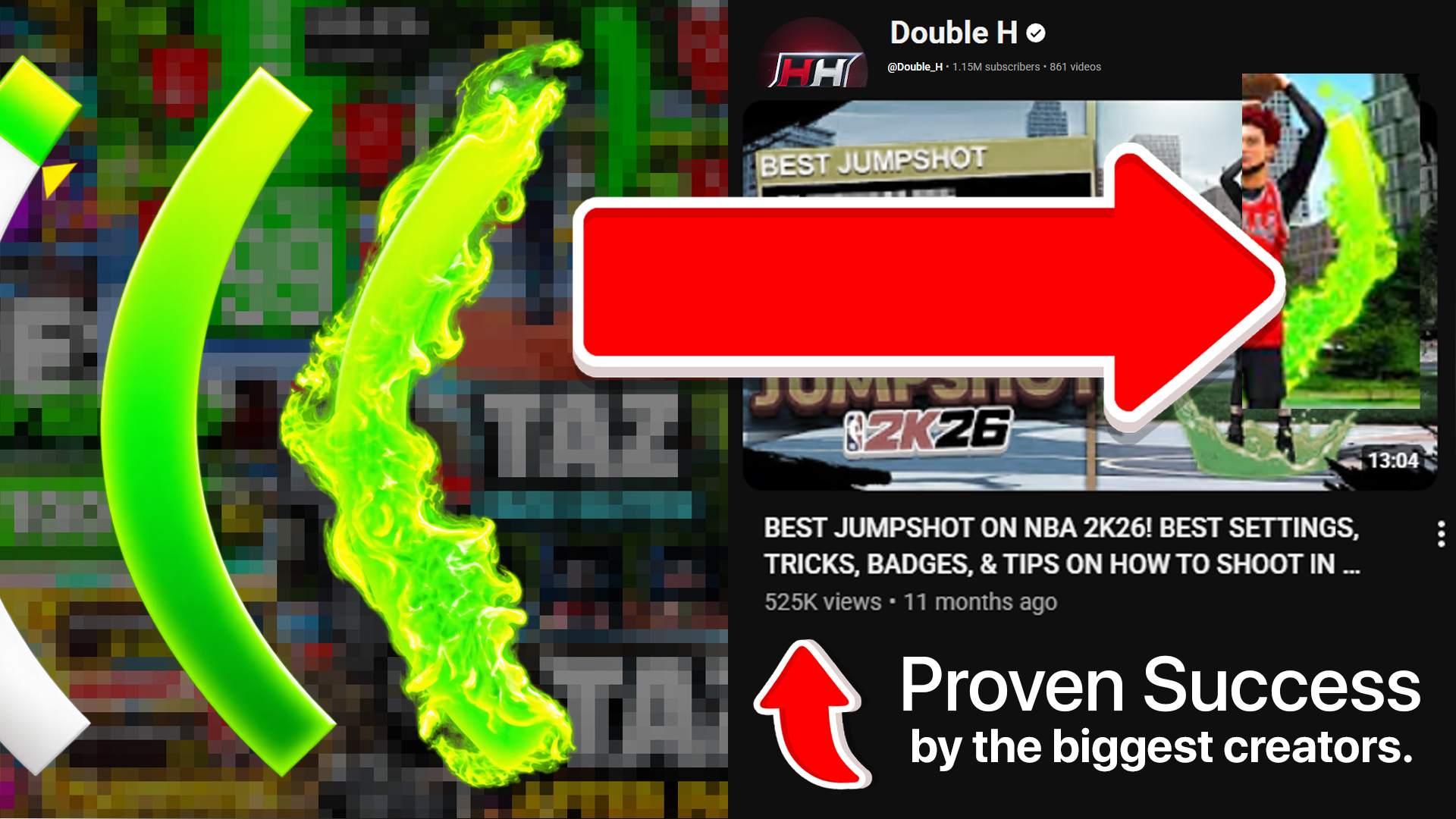 Double H creator example featuring a 2K Creator green meter